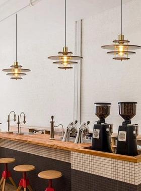 中古南洋风实木餐桌吧台橱窗吊灯设计师日式复古胡桃木色餐厅吊灯