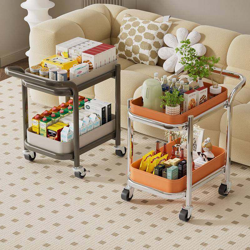 轻奢马鞍皮移动沙发边几小推车茶几客厅家用角几床头柜带轮置物架,淘宝优惠券,粉丝福利购,淘宝优惠卷