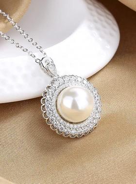 925 Sterling Silver Necklace Elephant Pendant AAA Zircon For