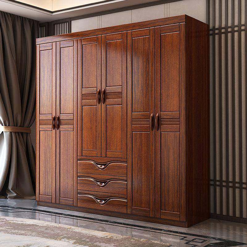 金柜家具胡桃木中式衣橱家用卧室带抽屉顶柜边柜组合收纳实木衣柜,淘宝优惠券,粉丝福利购,淘宝优惠卷