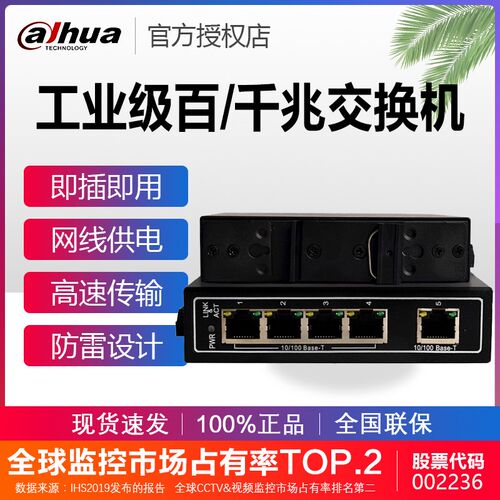 工业导轨式网线供电高速传输即插即用监控交换机 - 图0