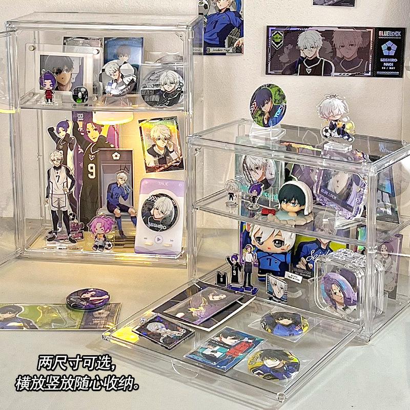 磁吸小食量痛柜吧唧谷子立牌收纳盒透明隔板亚克力多层防尘展示架 - 图1