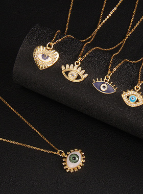 土耳其蓝眼睛新款滴油项链