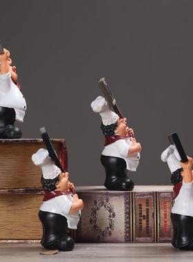 乡村田园现代创意厨师摆件西餐厅厨房咖啡馆家居软装饰品实用摆设