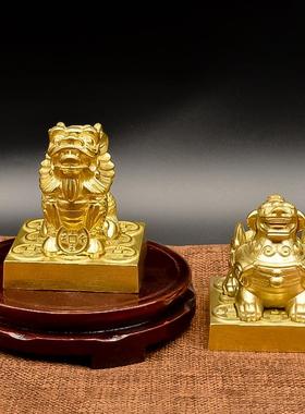 黄铜摆件一对貔貅金属工艺品创意乔迁装饰品开业礼品大小号铜貔貅