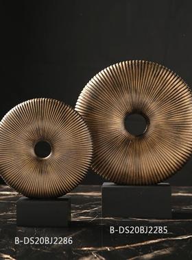 做旧复古圆环圆壁铜钱摆件电视柜床头柜玄关酒柜书柜玄关软装饰品