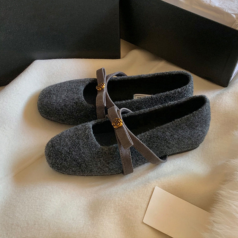 内增高5cm毛呢加绒勃肯玛丽珍鞋女秋冬新款一脚蹬蝴蝶结休闲单鞋,淘宝优惠券,粉丝福利购,淘宝优惠卷