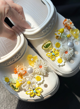 蝶恋花香多巴胺crocs鞋花