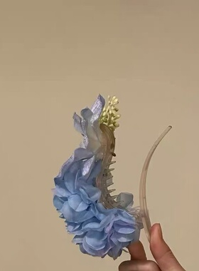【 蓝楹蝶】夏日超仙气质蓝色花朵发夹甜美氛围感头花发饰一字夹