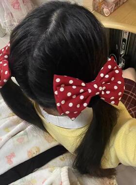 月刊少女野崎君同款红色波点蝴蝶结发卡发夹日系jk发饰学院风头饰