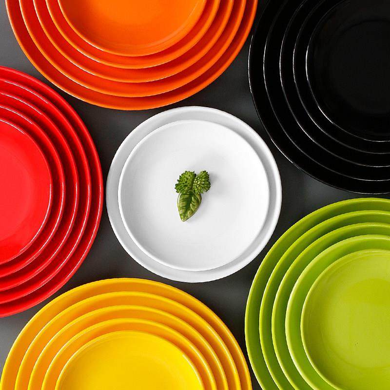 密胺餐具塑胶盘子商用餐饮圆形小碟子彷瓷快餐自助餐圆盘餐盘骨碟,淘宝优惠券,粉丝福利购,淘宝优惠卷