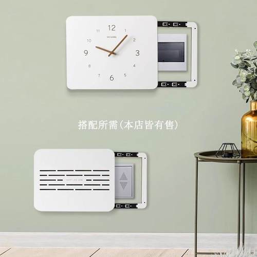 木头加厚款强电表箱遮丑带钟表装饰画电闸配电箱挂钟画遮挡免打孔 - 图0