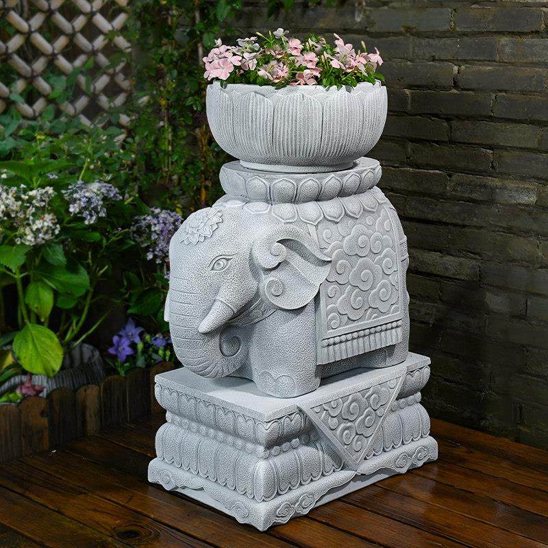 大门口装饰院子花盆仿石墩小象别墅摆件庭院造景布置大象墩子雕塑,淘宝优惠券,粉丝福利购,淘宝优惠卷