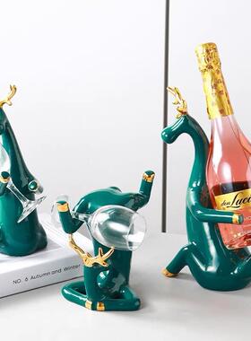 现代轻奢红酒架摆件客厅家用桌面红酒杯架创意酒柜装饰品乔迁新居