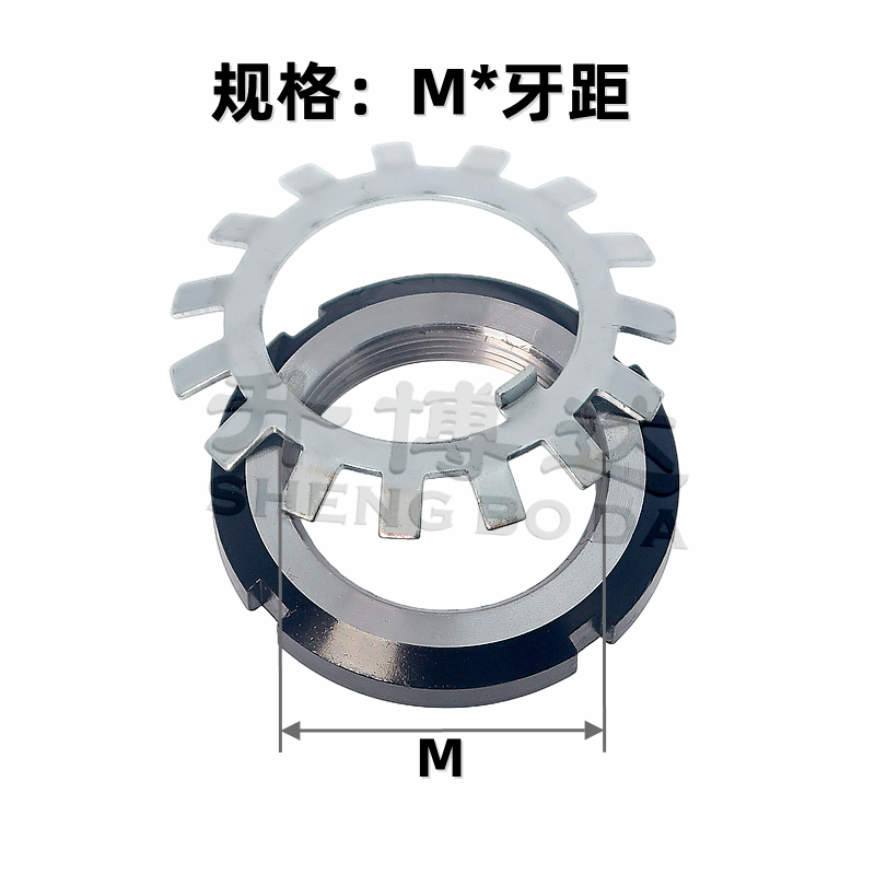 轴承用锁紧圆螺母齿形防松动垫圈BKJ51/52-M10M12M15M17M20M25M30