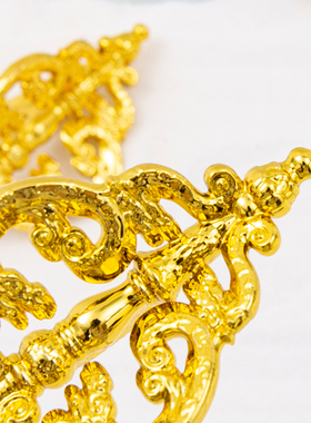 禅杖法器 地藏王菩萨法杖 手持锡杖  塑料电镀 佛像塑料配件