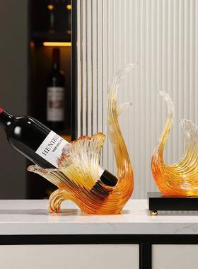 天鹅红酒架摆件高档家居客厅红酒架子餐柜酒托轻奢酒柜装饰品