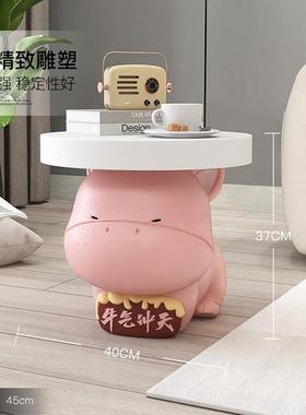 可爱牛沙发边几客厅大型落地家居装饰品儿童房床头柜装饰乔迁礼物