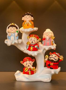 五路财神小神仙佛祖发财树摆件新居入户玄关书房客厅装饰送礼好物