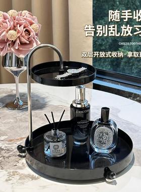 入户门口玄关钥匙摆件收纳盒轻奢托盘装饰品桌面杂物鞋柜上置物架