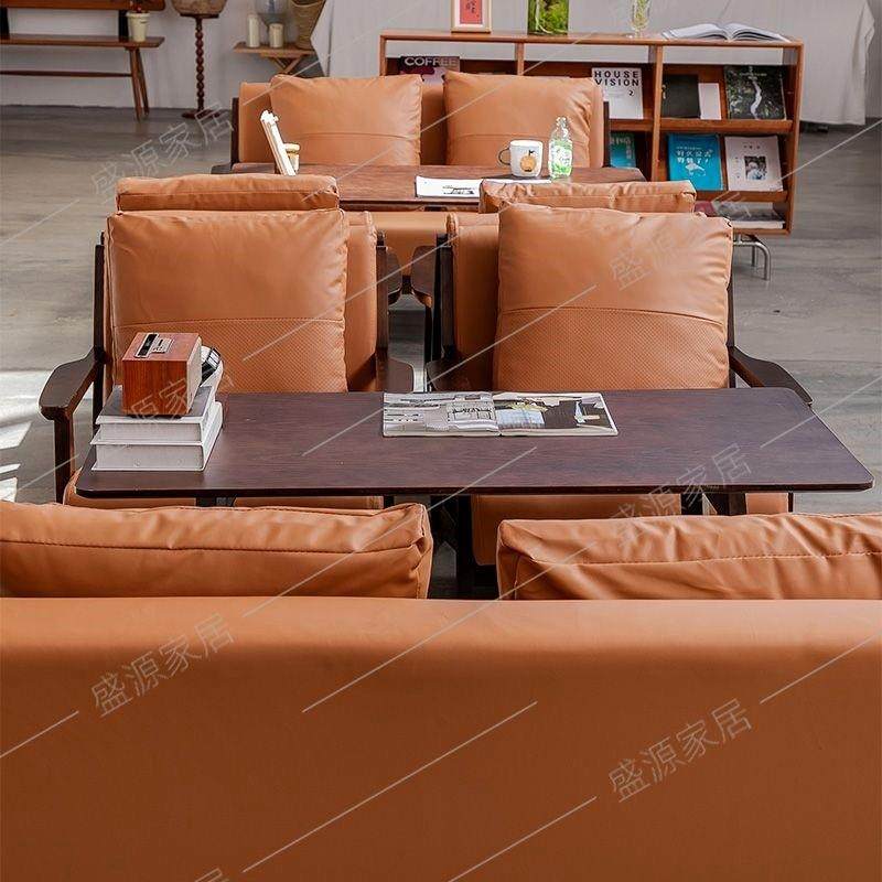 商用休闲洽谈椅咖啡厅奶茶桌椅组合接待复古餐厅卡座酒吧清吧沙发,淘宝优惠券,粉丝福利购,淘宝优惠卷