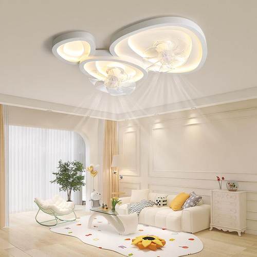 全光谱风扇灯2024年新款客厅灯led护眼卧室书房灯带风扇吸顶灯具 - 图0