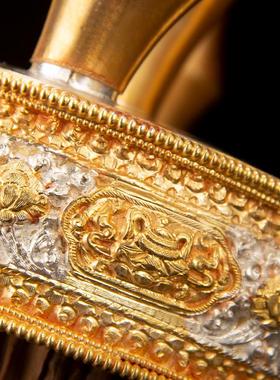 藏传尼泊尔紫铜镀银镀金朵玛曼扎15厘米五方曼扎供养上师三宝20cm