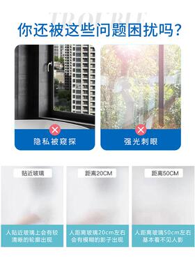 新鲜绿色植物磨砂玻璃贴纸静电膜窗透光不透明人浴室防渗漏防偷看