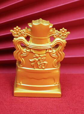 金色财神爷佛像家用供奉请财神爷摆件店铺饭店开 业文财神装饰摆
