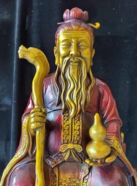 纯铜药王孙思邈摆件大号拿葫芦名医中医馆大药房孙真人菩萨铜像