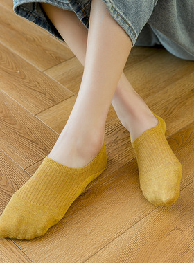 袜子女船袜棉浅口夏季薄款硅胶防滑女士短袜低帮隐形不掉跟ins潮