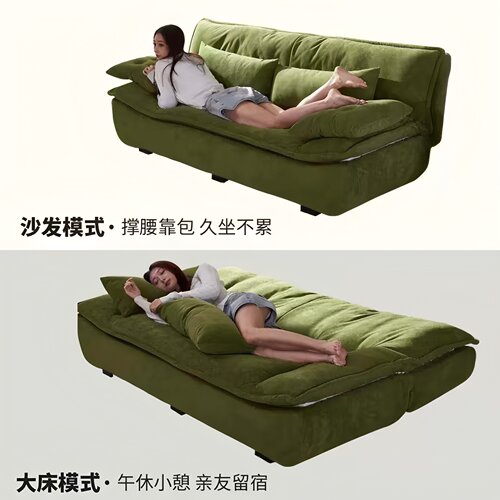 折叠式沙发床帆船布艺沙发床小户型客厅出租房多功能沙发懒人沙发 - 图1