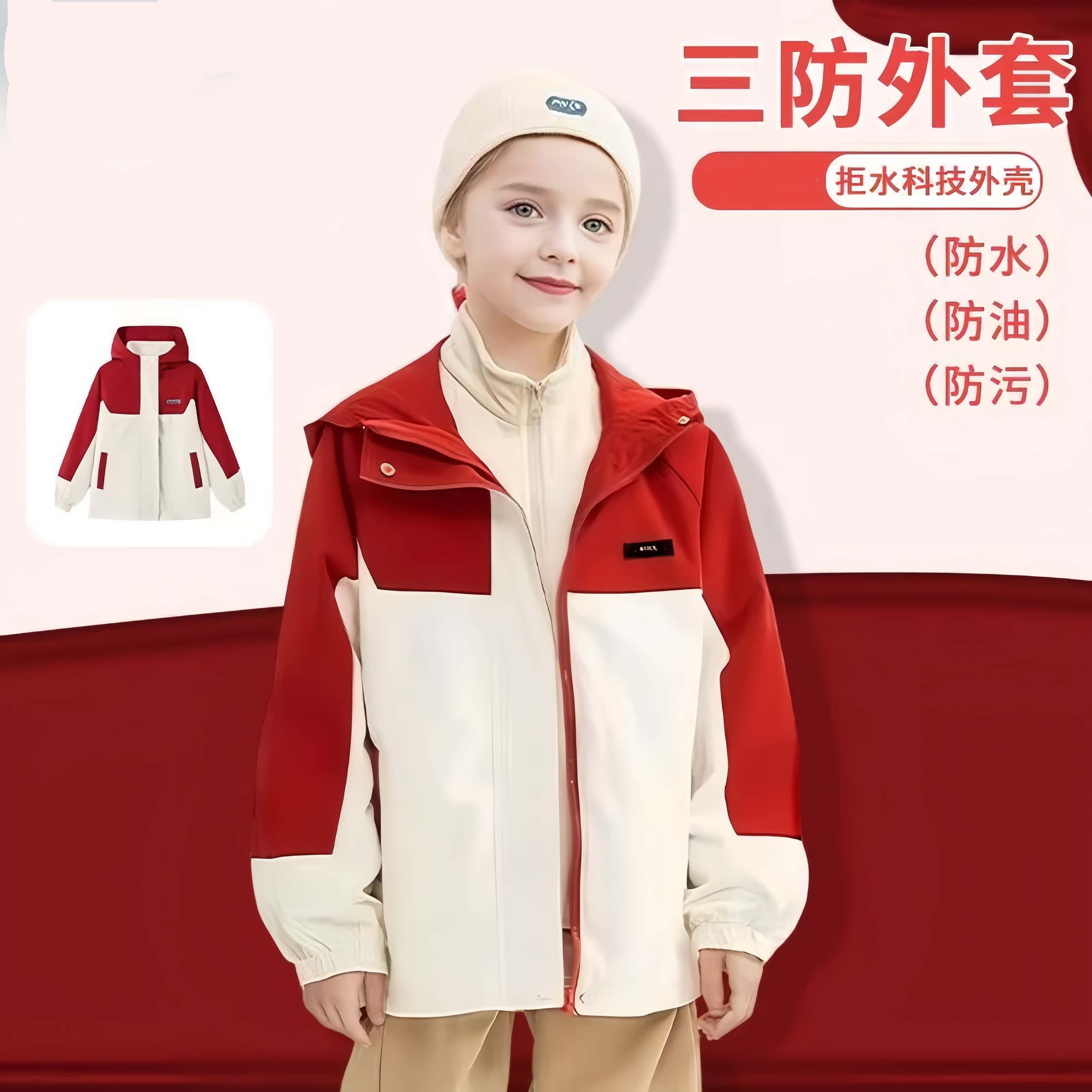 110-160码DSN儿童外套男女童春秋冬季夹棉三防拼色冲锋衣外套,淘宝优惠券,粉丝福利购,淘宝优惠卷