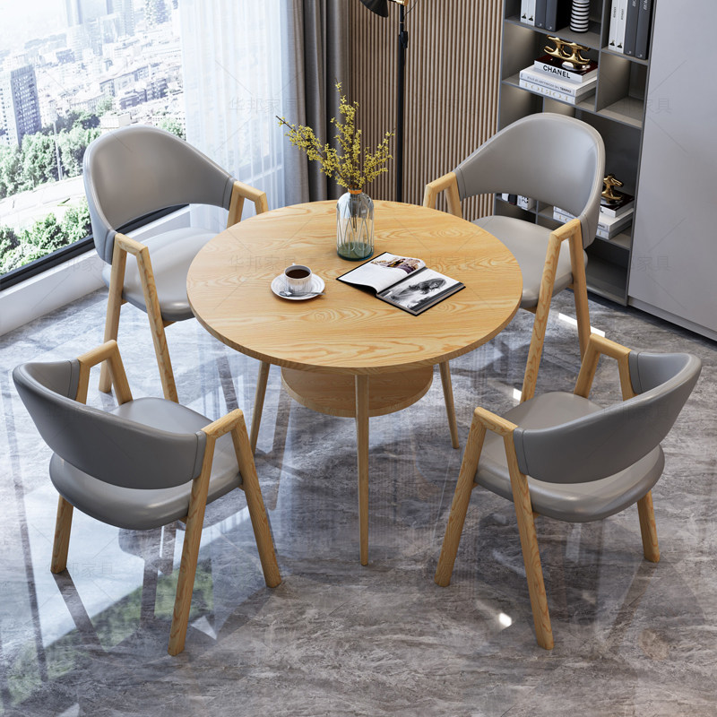 一桌四椅组合大厅售楼处接待桌商用办公室洽谈桌休闲茶几会客圆桌,淘宝优惠券,粉丝福利购,淘宝优惠卷