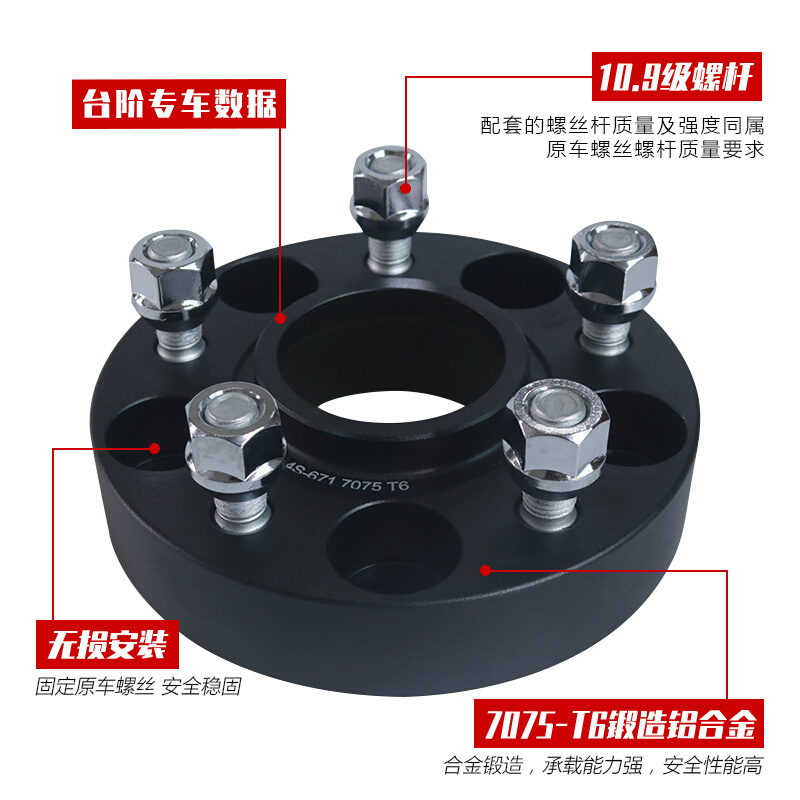 现代IX35 XI25 IX45 悦动 酷派改装 轮毂加宽垫片 汽车锻造法兰盘 - 图0