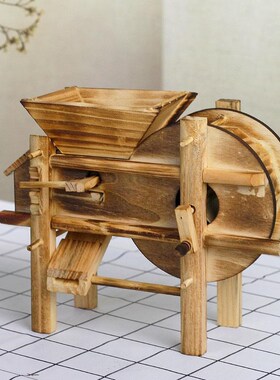 速发竹木制品好运磨木制古井渔桌留声机小具农模型手摆件新船面