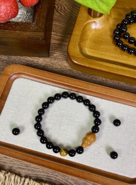 天然黑玛瑙中式手链情侣生日礼物