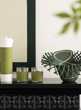 艺贝软子北欧直摆筒皮革花瓶RZB-2595客厅轻奢高级编织装饰品风花