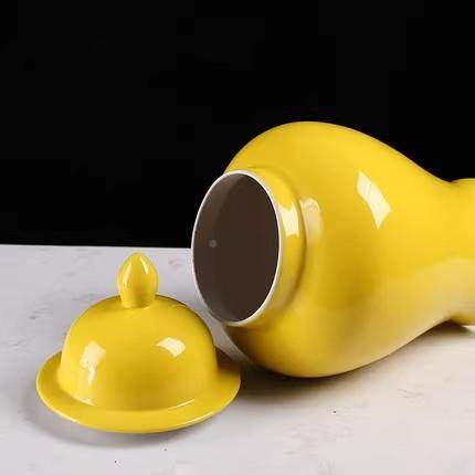 新中式黄楼花样瓶摆件板间民宿售处BJG酒店家居落地花瓶将军罐色,淘宝优惠券,粉丝福利购,淘宝优惠卷