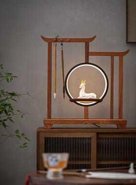 新中式件创意灯圈禅酒店玄关客厅饰电视柜意装摆2024045中秋开业