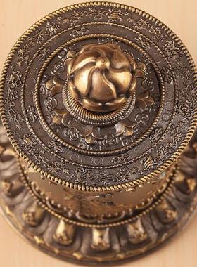 藏式指捻车载民族转轮铜合金精致雕花指捻摆件转动顺滑持久不卡顿