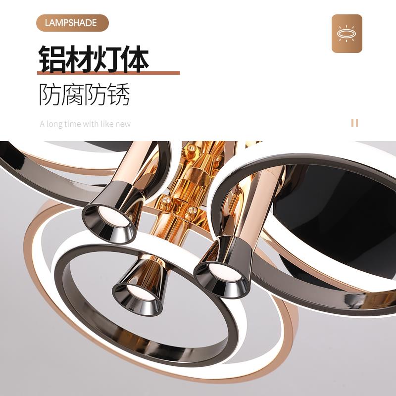 餐厅风扇灯现代轻奢客厅卧室吊扇灯家用智能饭厅餐桌变频风扇吊灯 - 图3