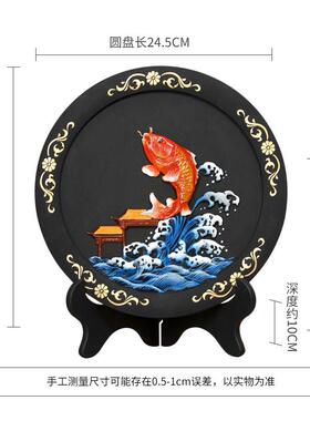 炭雕工艺品锦鲤鱼学习书房升职商务礼品家居装饰品摆设开 业摆件