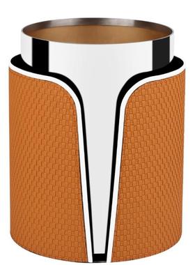 轻大奢皮革公垃圾桶家用客厅厨房量无容盖垃圾ZTT桶高档办室废纸