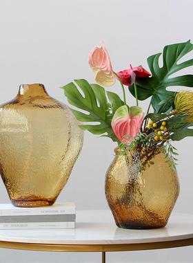 简约插居不规棕色吊钟花瓶高级感BX-2-405异形水培花器家客厅样则