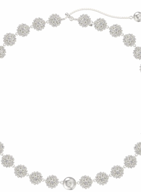 「拦霉」有松绣球花闪钻项链