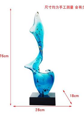 现代酒店别墅家居客厅电视柜抽象艺术摆件透明树脂雕塑桌面装饰品