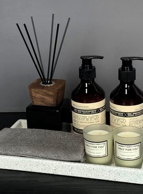 样板间卫生间摆件组合香薰毛巾托盘套装浴室洗手台面软装饰品民宿