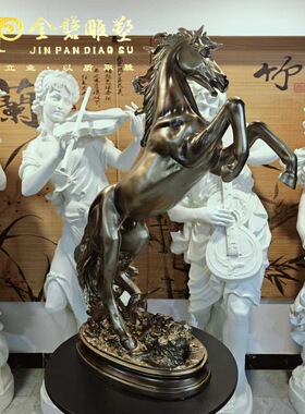 马到成功摆件客厅办公室桌装饰品高档马上有钱创意茶室办公室摆件