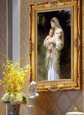 欧式玄关装饰画人物壁画走廊过道挂壁画美式墙壁油画